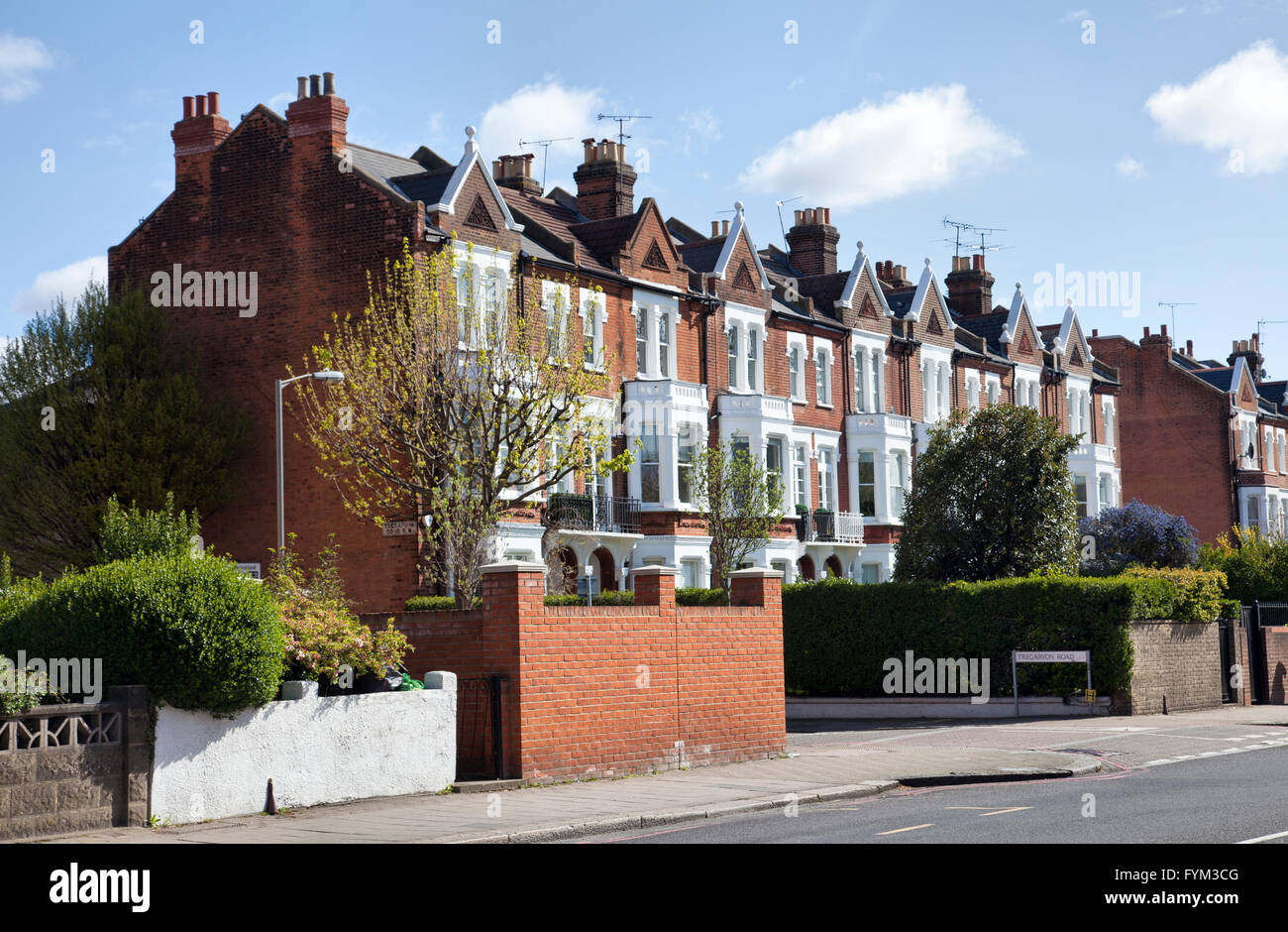 Houses on Clapham Common Northside - London UK Stock Photo
