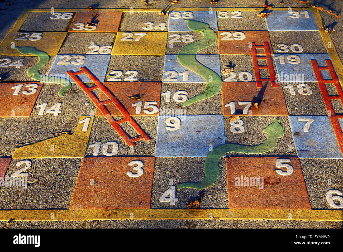 Large Outdoor Snakes And Ladders Game Stock Photo 103090451 Alamy