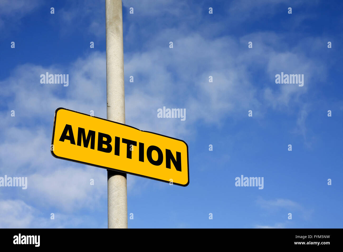 Yellow Ambition sign Stock Photo