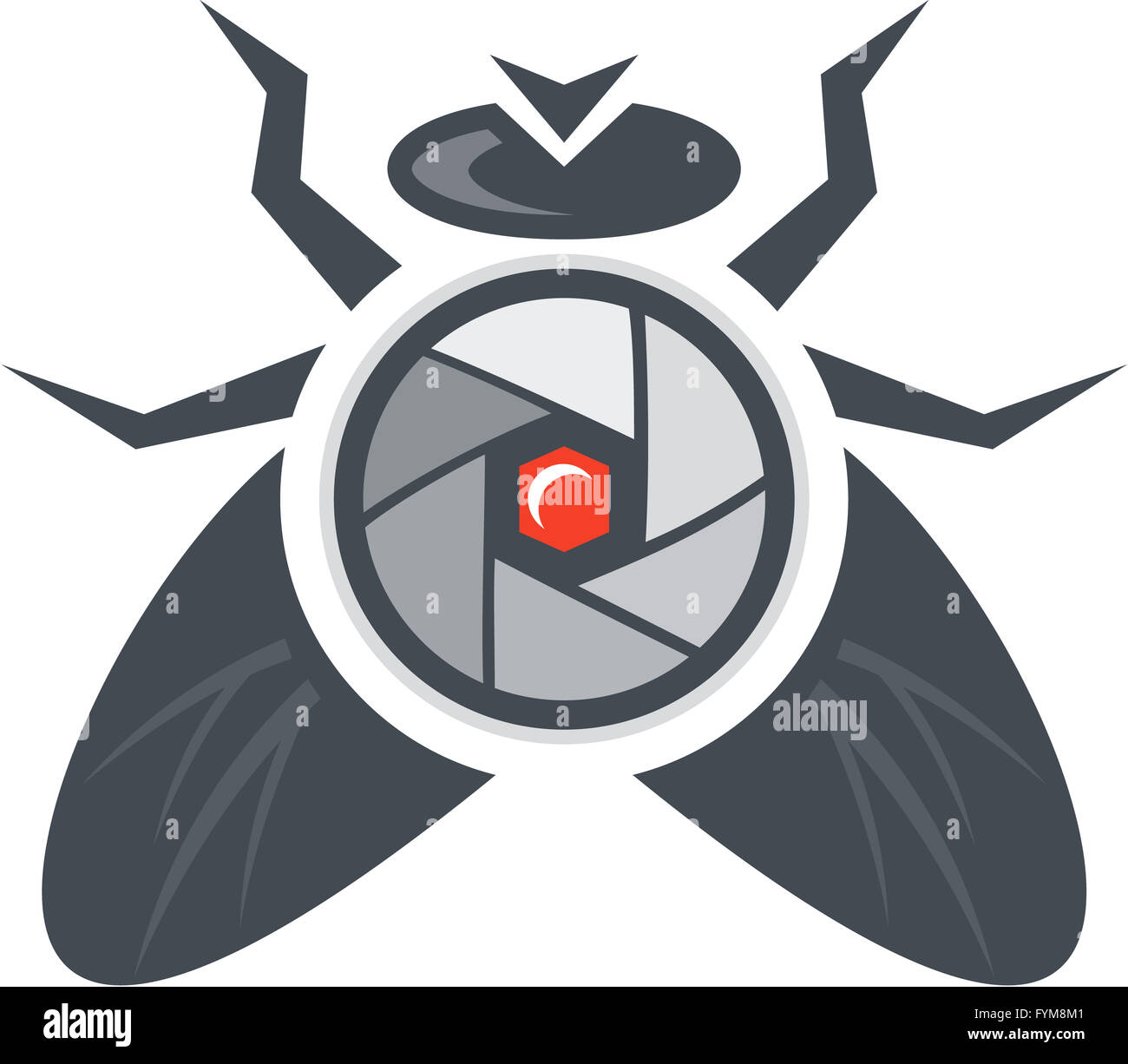 Fly with Camera Lens on Back Isolated Stock Photo Alamy