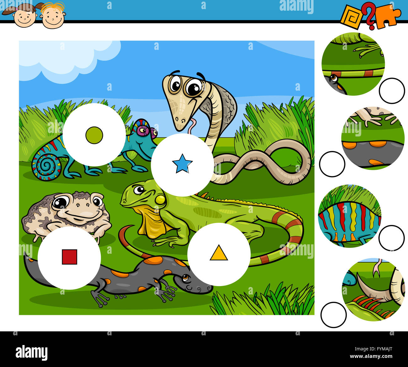 match pieces game cartoon Stock Photo Alamy