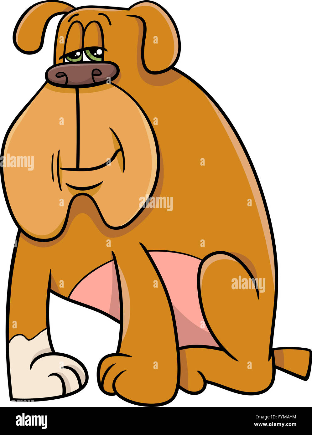 sitting dog cartoon Stock Photo - Alamy