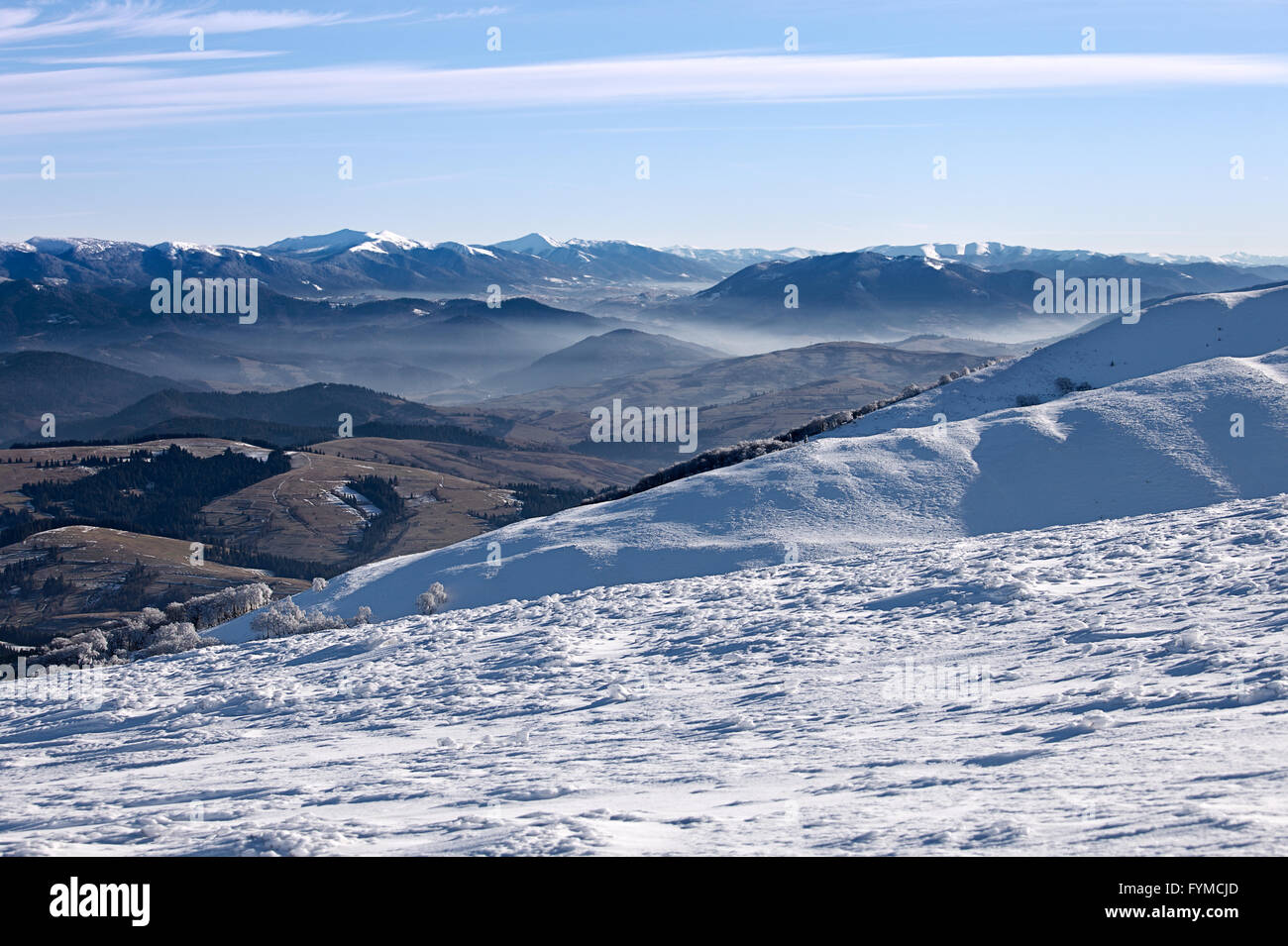Carpathian mountains winter landscape Stock Photo