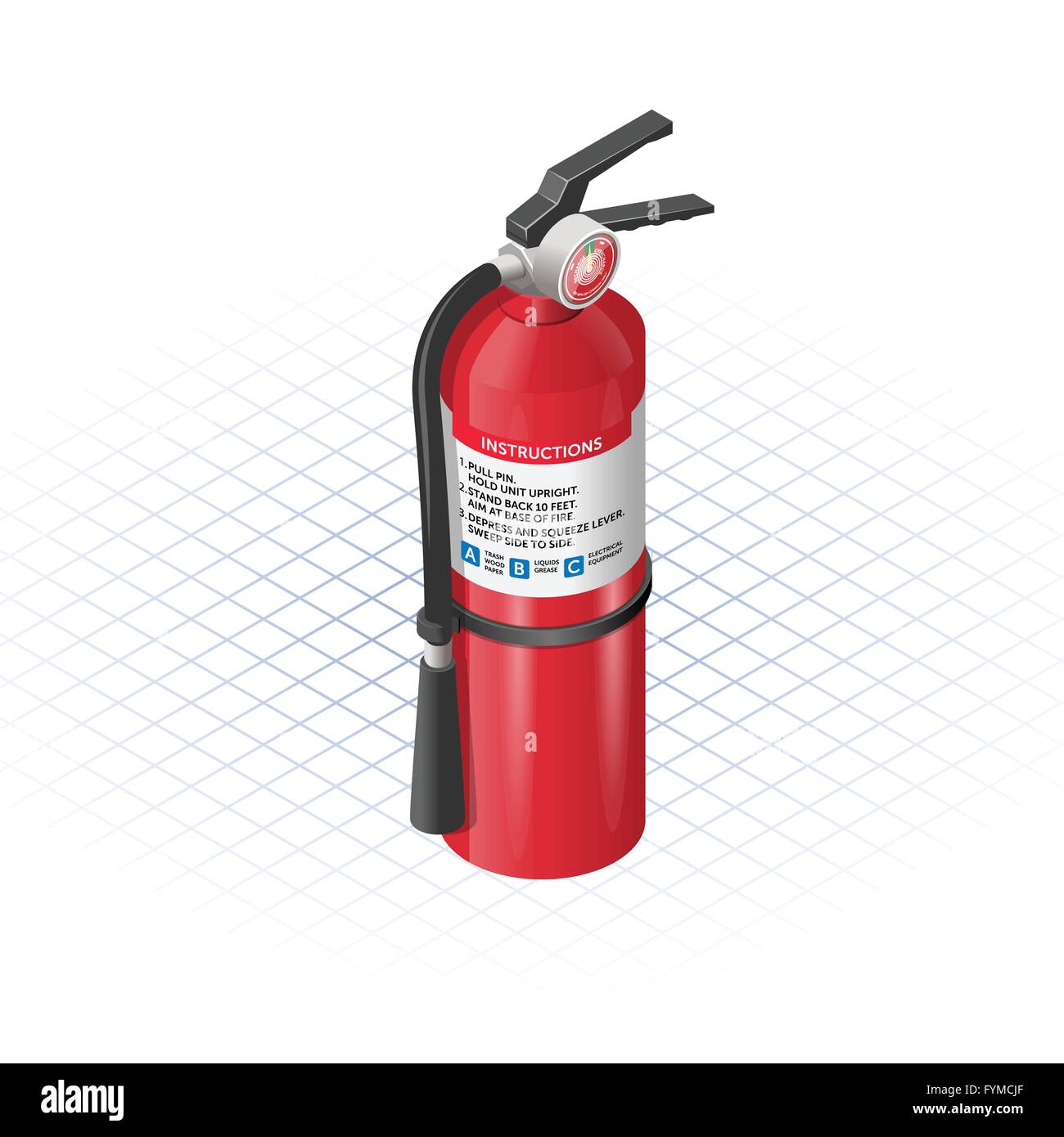 Isometric Extinguisher a Safety Equipment Vector Illustration Stock Vector