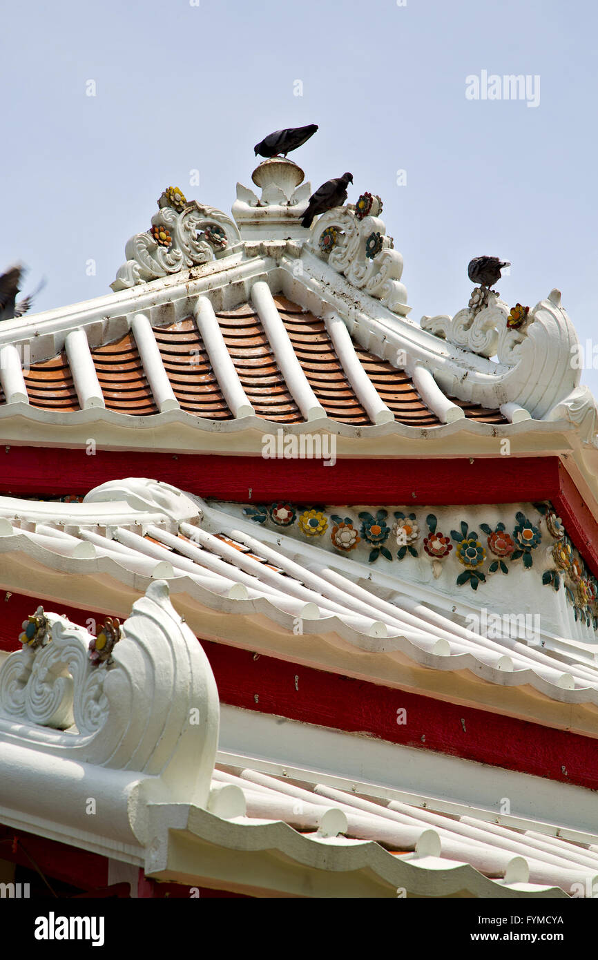 asia thailand in bangkok sunny temple birds mosaic Stock Photo - Alamy