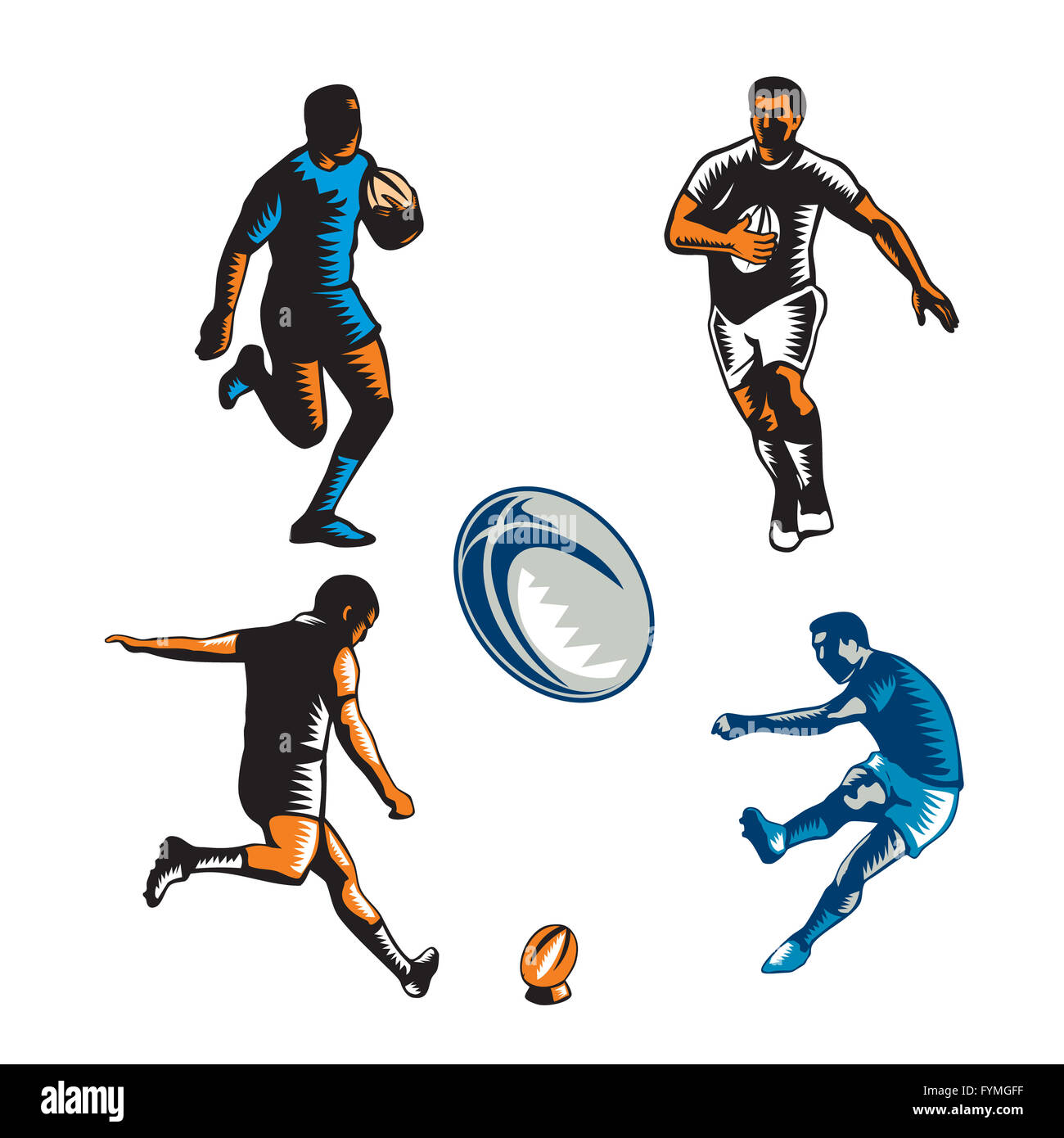 Kicking Rugby Ball Cut Out Stock Images & Pictures Alamy
