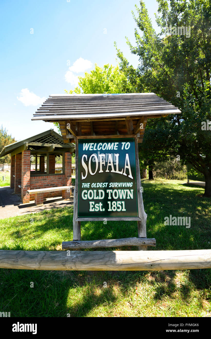 to Sofala Sign, the oldest surviving gold town, 1851, New South Wales, NSW, Australia to Sofala Sign, the oldest surviving gold town, 1851, New South Wales, NSW, Australia