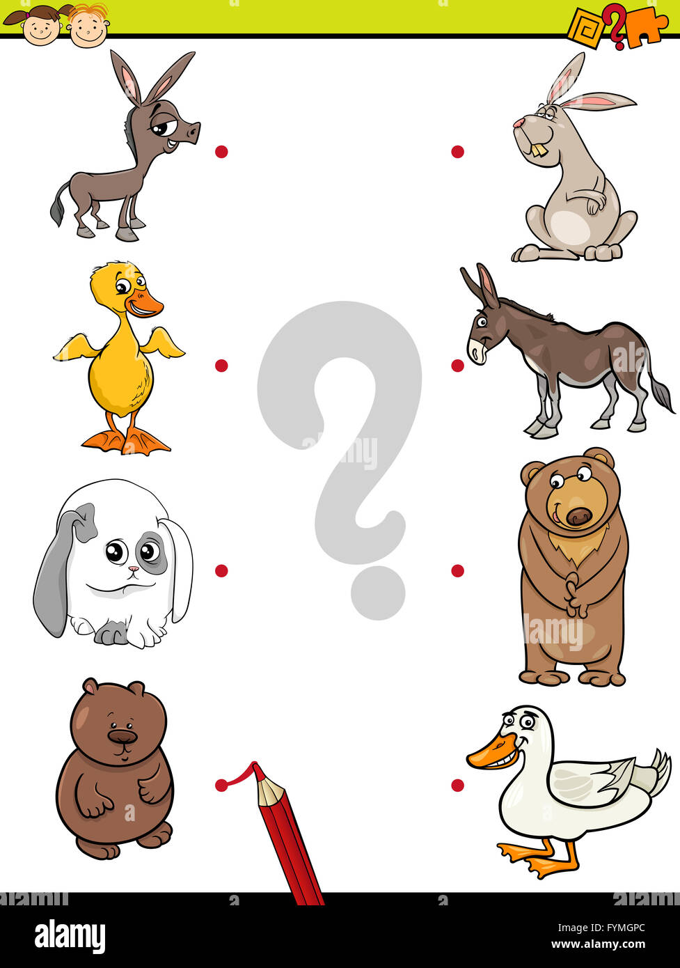 match elements education game Stock Photo Alamy