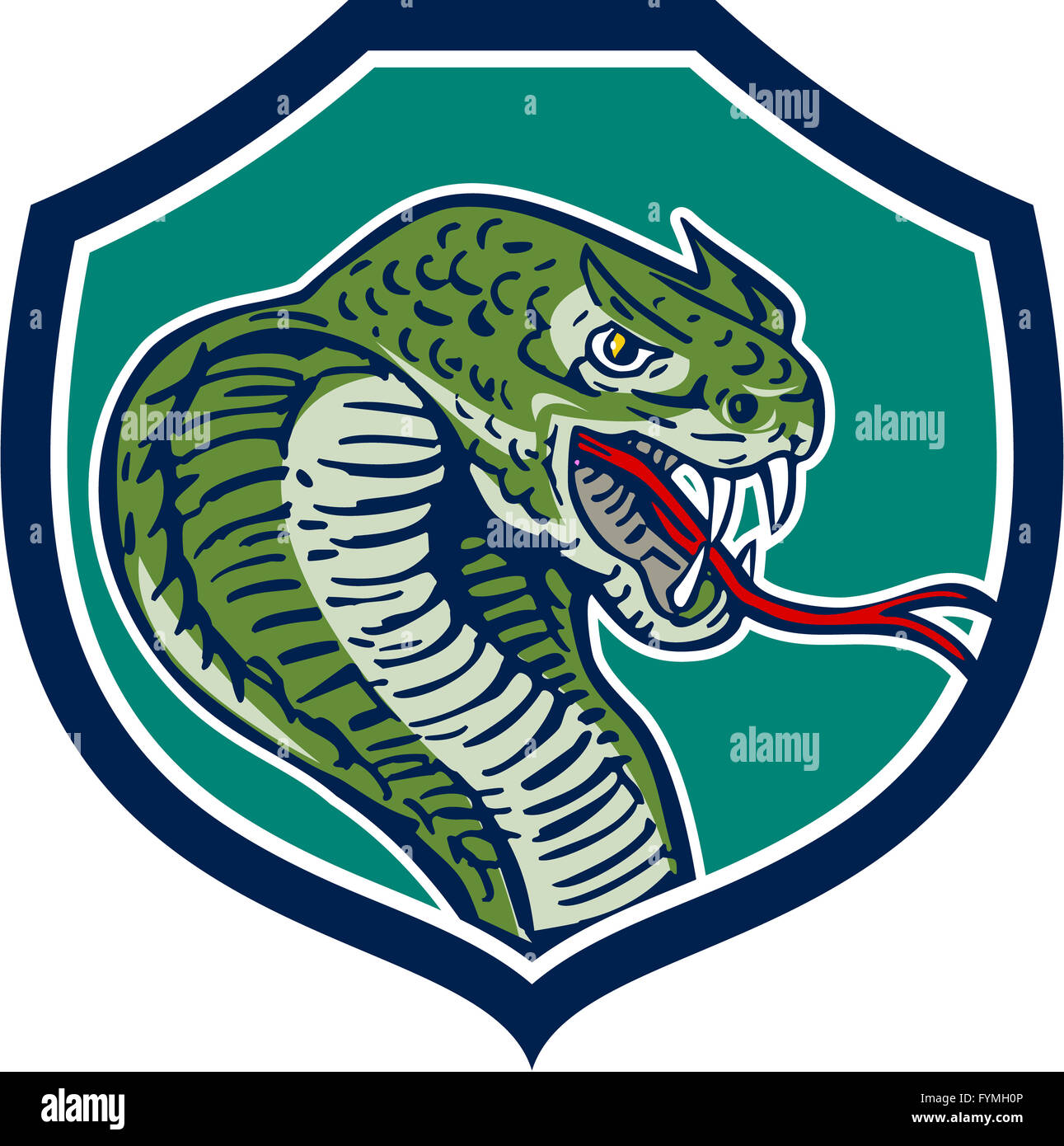 Cobra Viper Snake Shield Retro Stock Photo Alamy