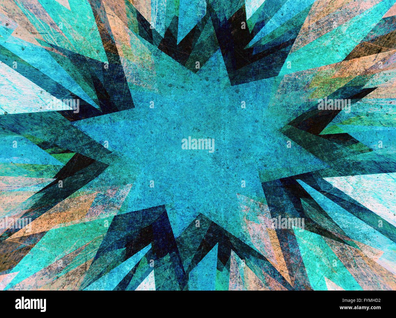 Blue grunge flash explosion Stock Photo