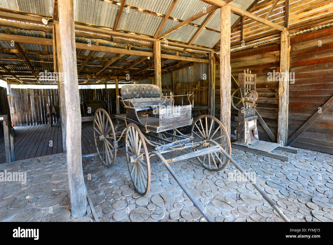 Vintage Horse Carriage, Hill End Visitors' Centre, New South Wales, Australia Stock Photo