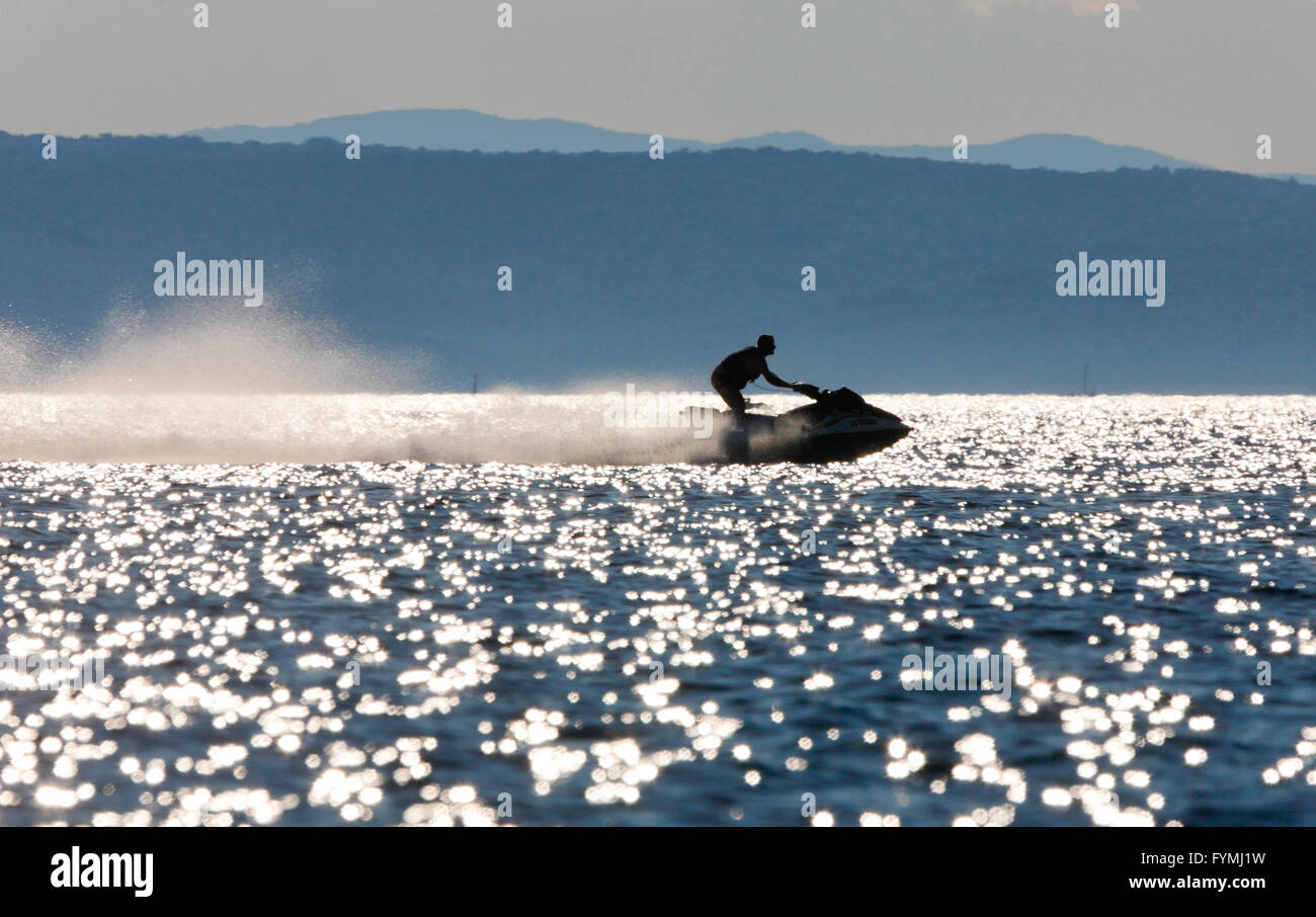 Jet ski in full speed Stock Photo