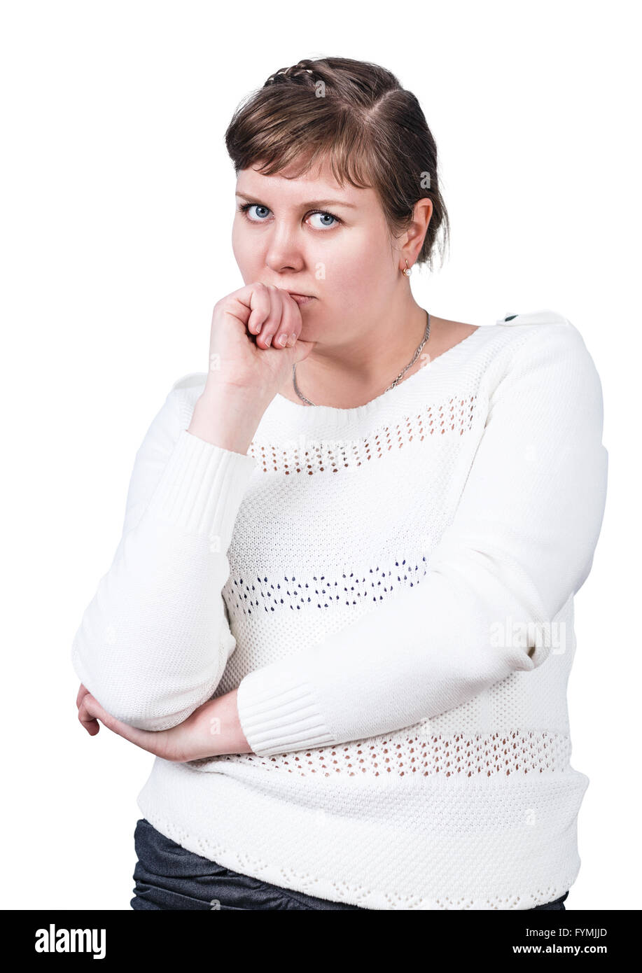 Woman plump overweight Stock Photo