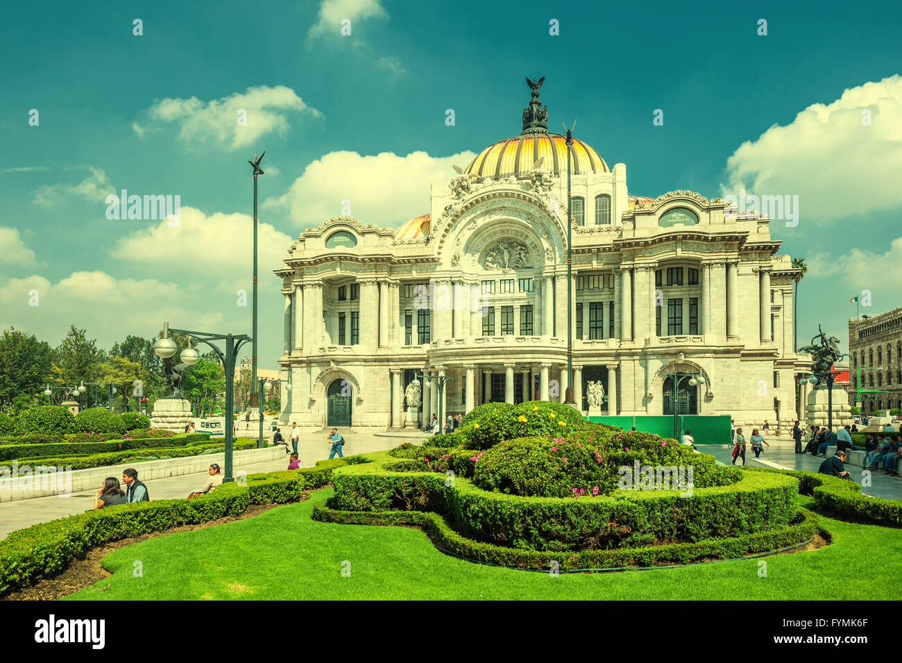 Retro style image of Palacio de Bellas Artes, Mexico city Stock Photo