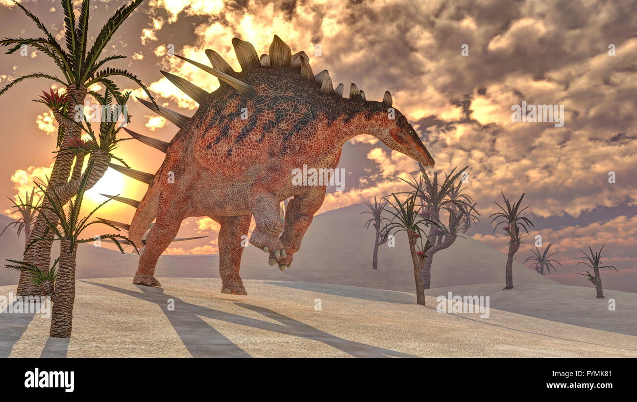 Kentrosaurus dinosaur - 3D render Stock Photo