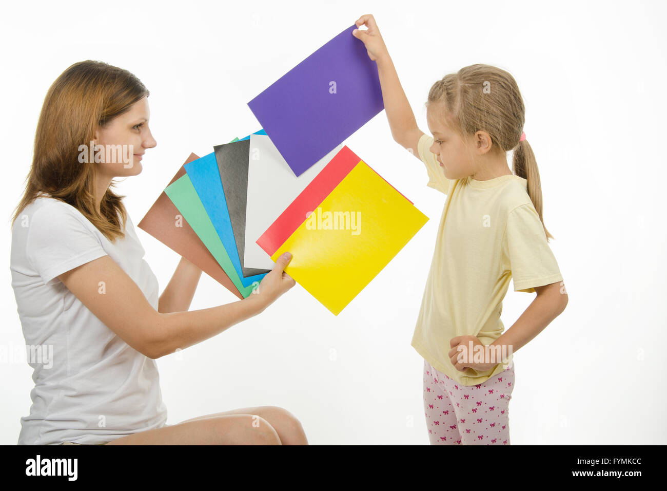girl chose the right image to make come true color Stock Photo Alamy
