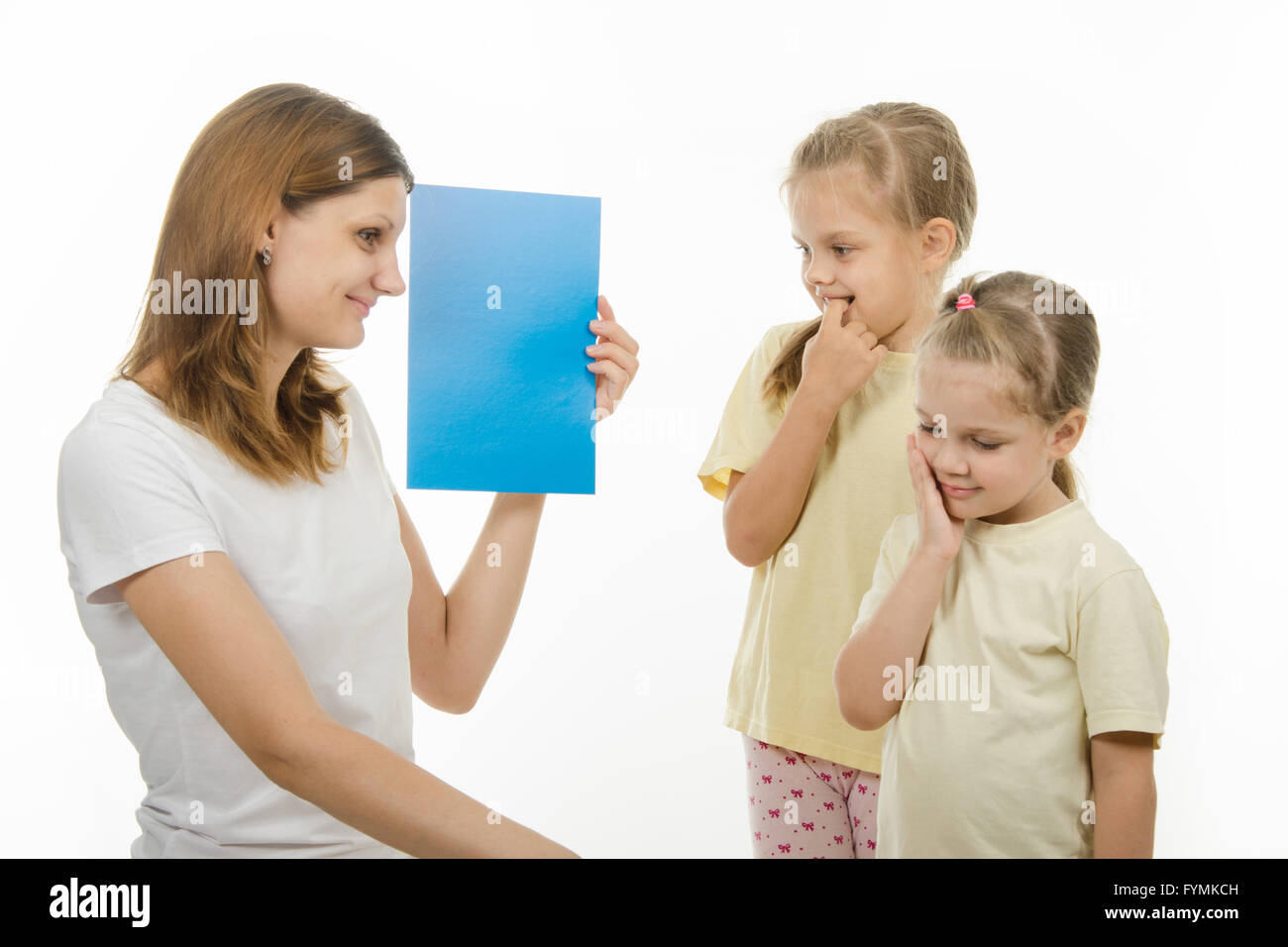 Children color-blind can not determine color of the picture Stock Photo