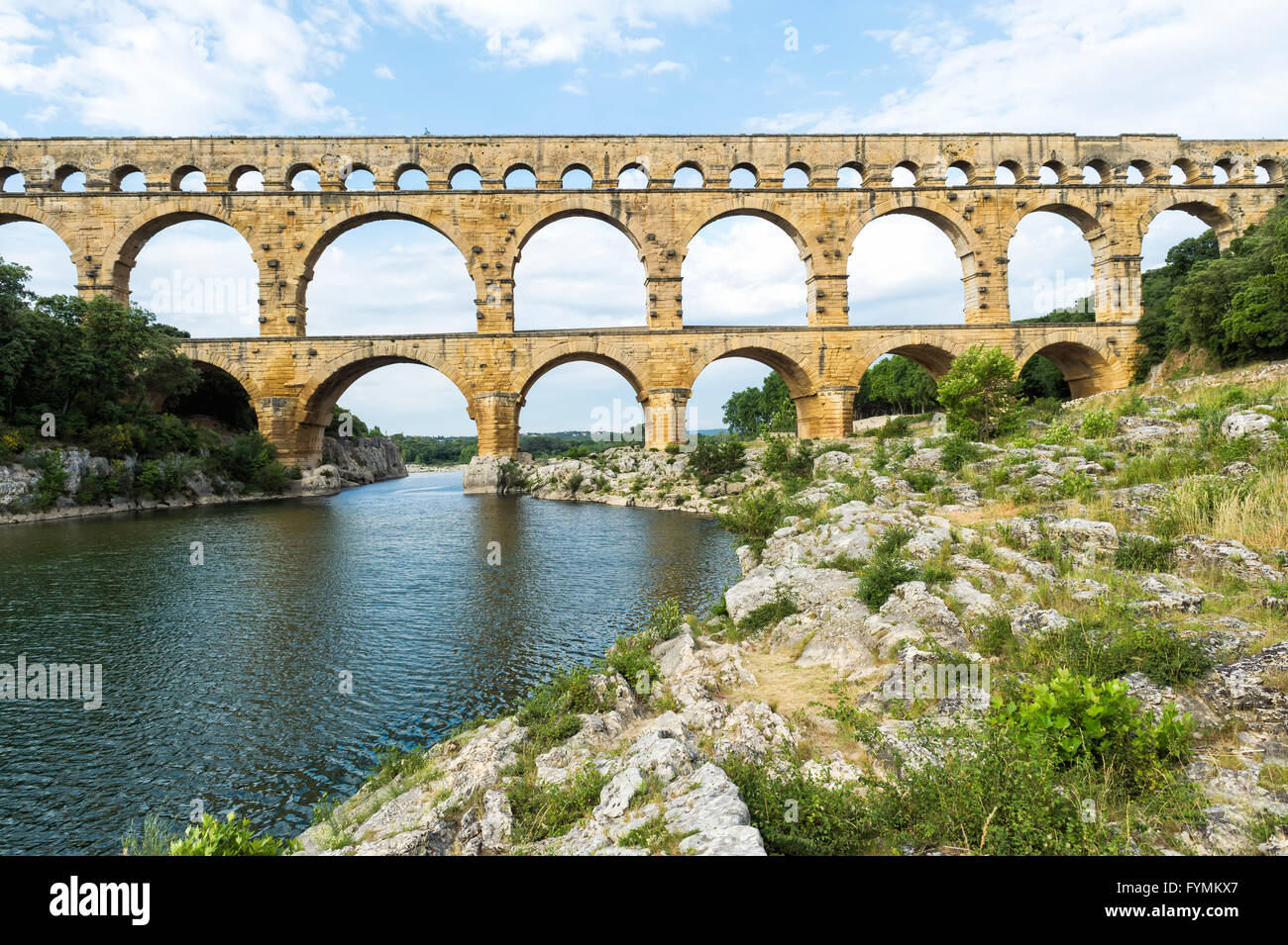 Pont du Gard, Languedoc Roussillon region, France, Unesco World Heritage Site Stock Photo