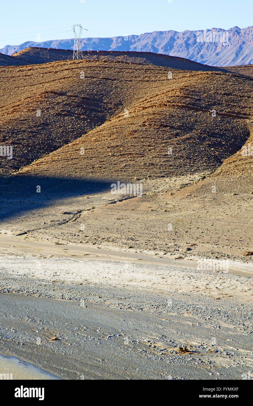 in africa morocco the atlas electrical line high voltage power hill