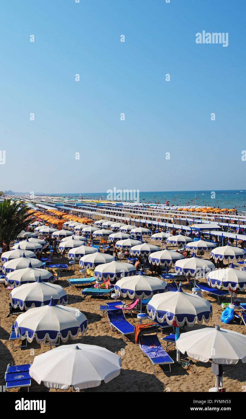 Beach at Riccione, Adriatic coast, Emilia-Romagna, Italy, Europe Stock ...
