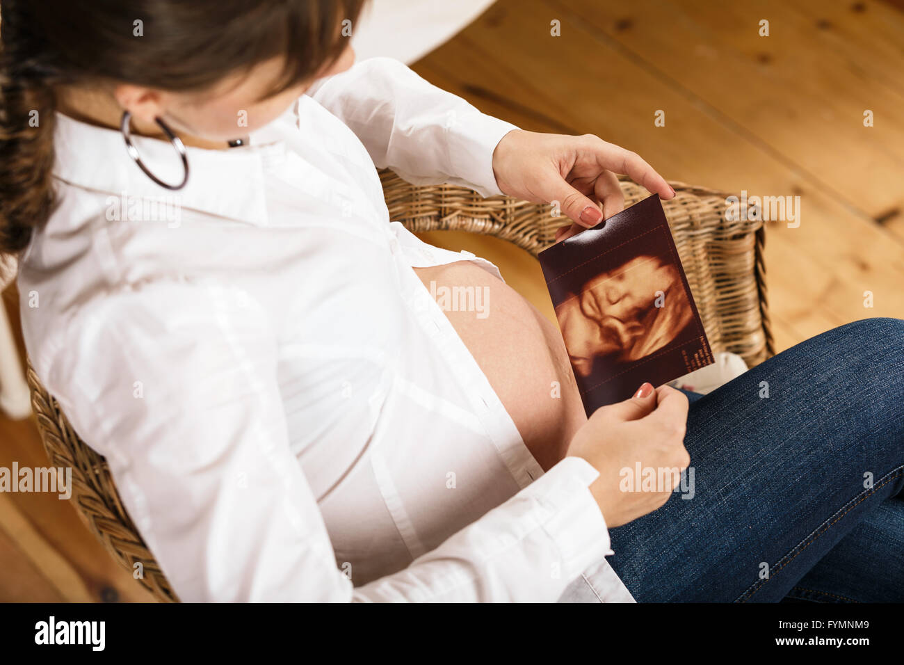 Young pregnant woman expecting baby Stock Photo