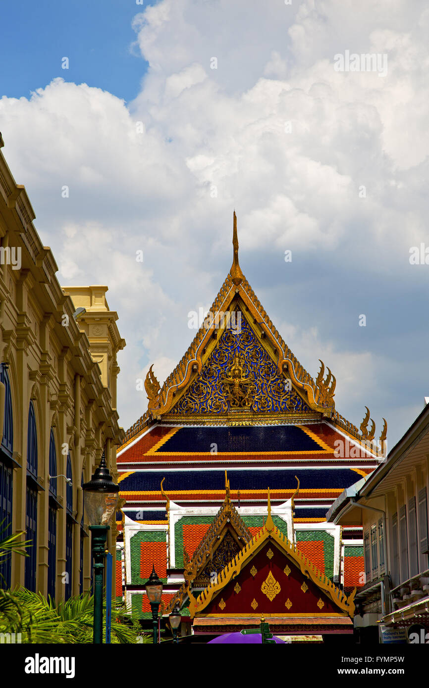 thailand asia in bangkok rain temple abstract street lamp Stock Photo ...