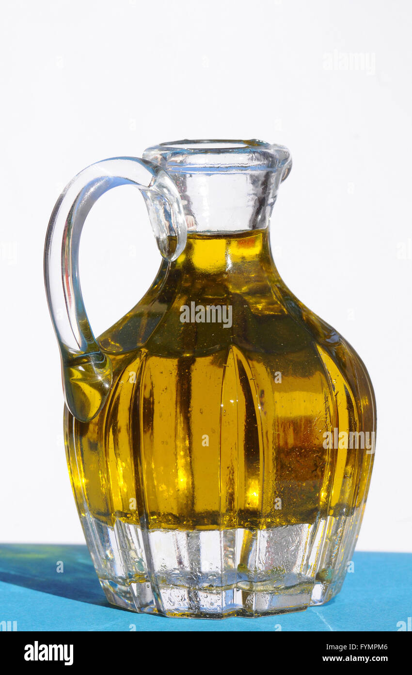 Bottle of Fresh Olive Oil Stock Photo