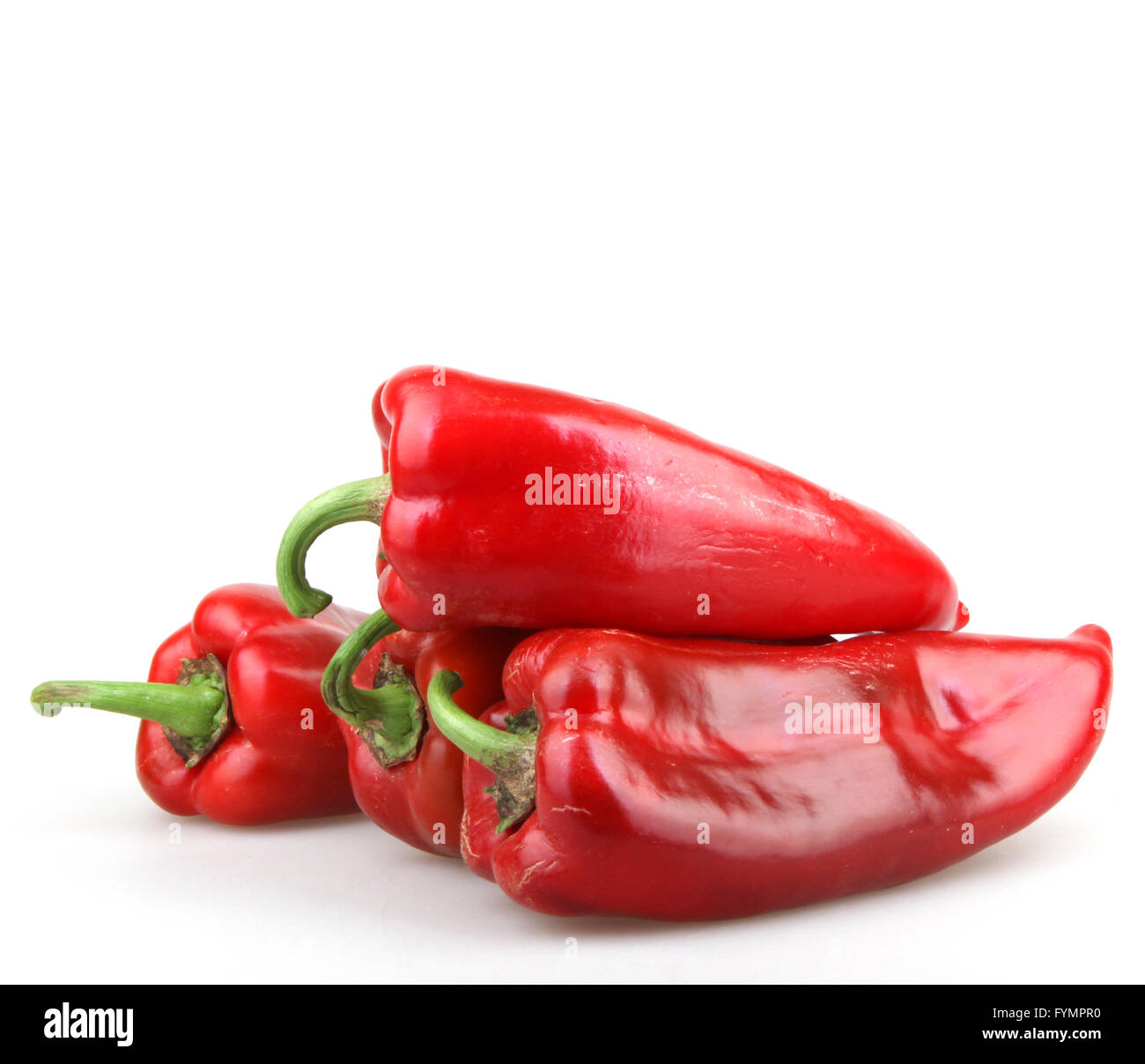Red chilli peppers on white background Stock Photo - Alamy