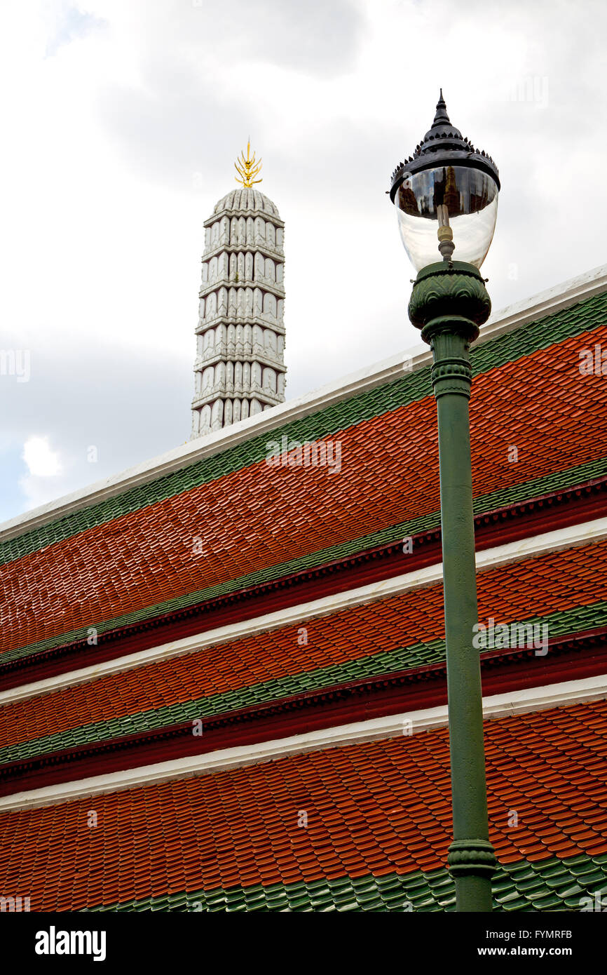 thailand bangkok in temple abstract street lamp mosaic Stock Photo - Alamy