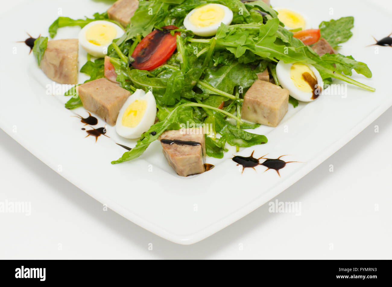 salad of eggs and pork Stock Photo