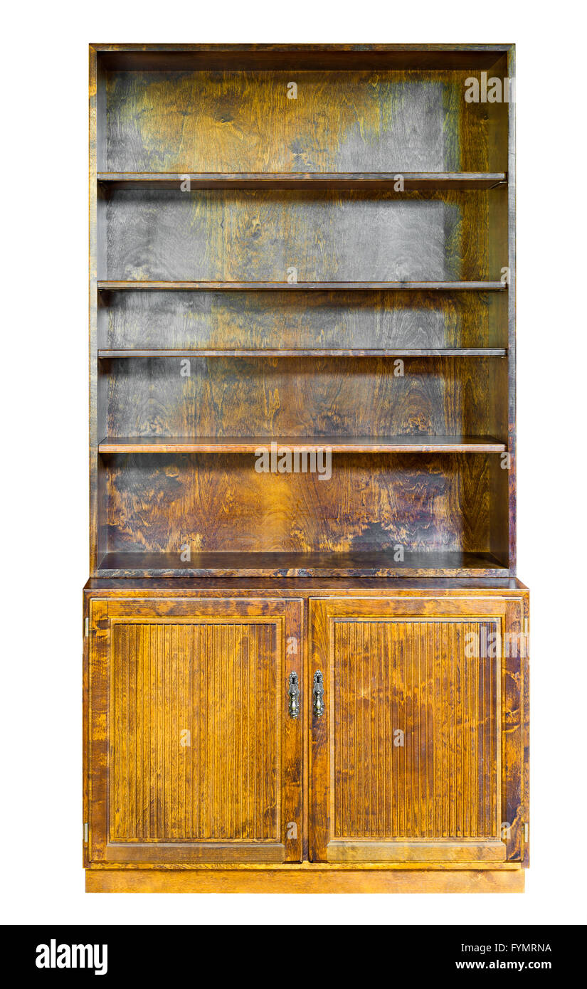 vintage bookcase cupboard, isolated Stock Photo