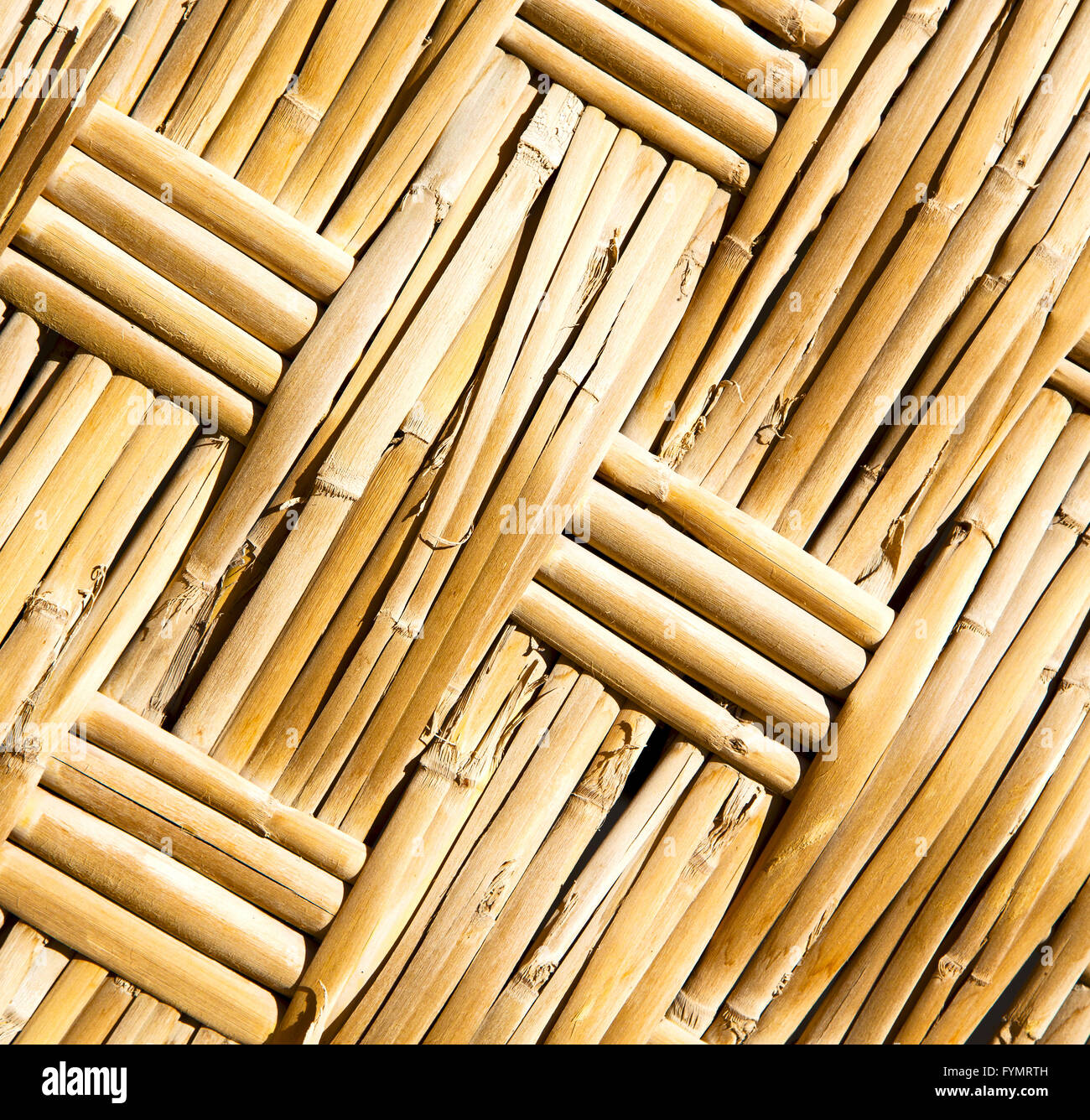texture bamboo in morocco africa brown natural line closeup Stock Photo