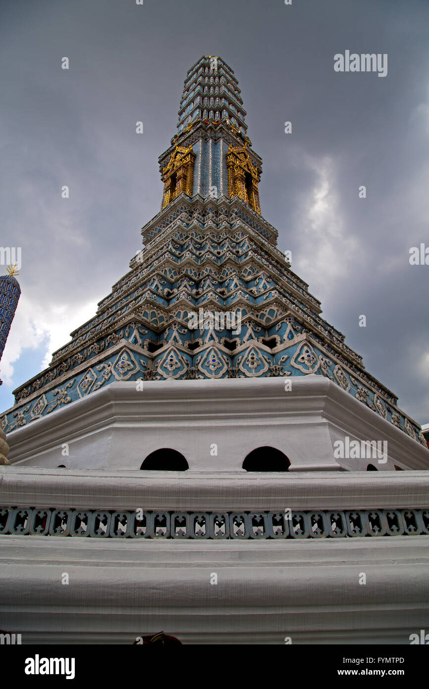thailand bangkok in rain temple palaces asia sky mosaic Stock Photo - Alamy