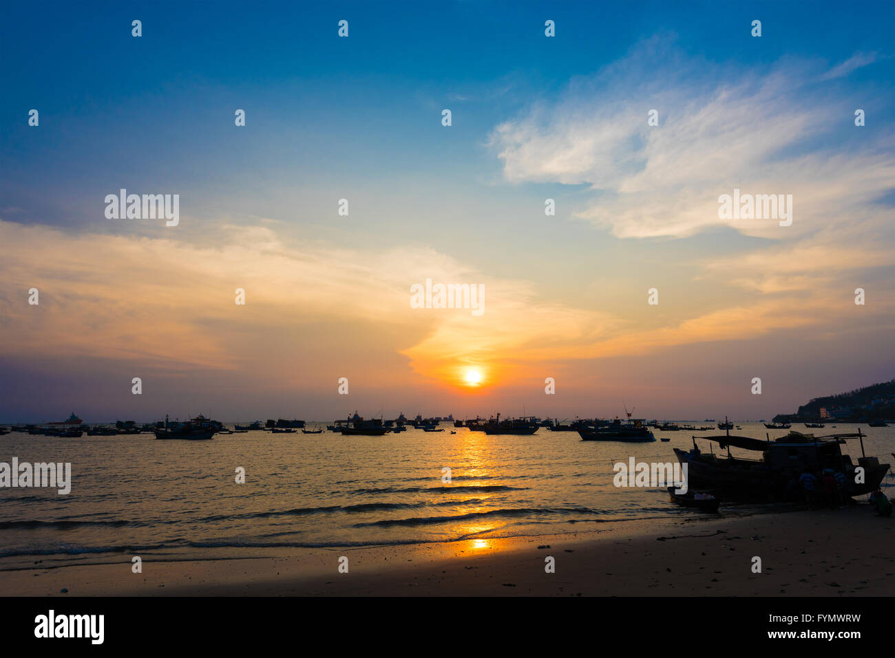 sunset in Vung Tau, in Vietnam Stock Photo