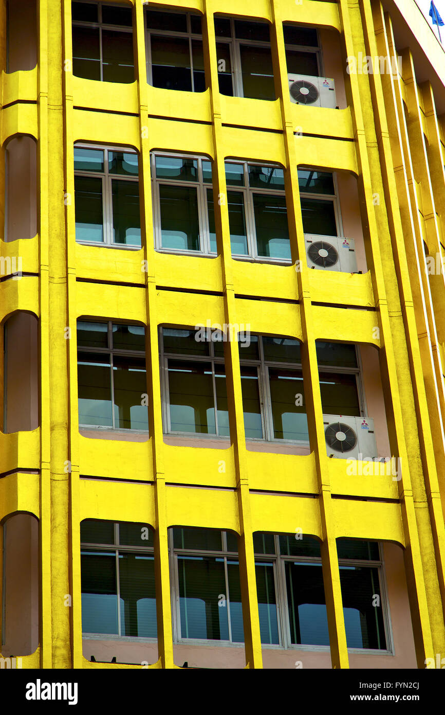 bangkok terrace thailand in office district yellow palaces fan Stock ...