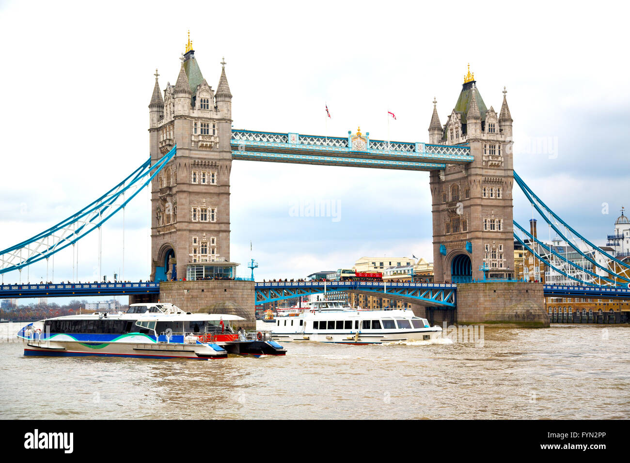london tower in england old bridge and the Stock Photo - Alamy