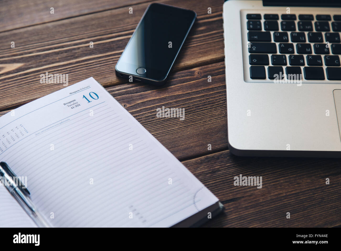 Diary on the desk Stock Photo Alamy