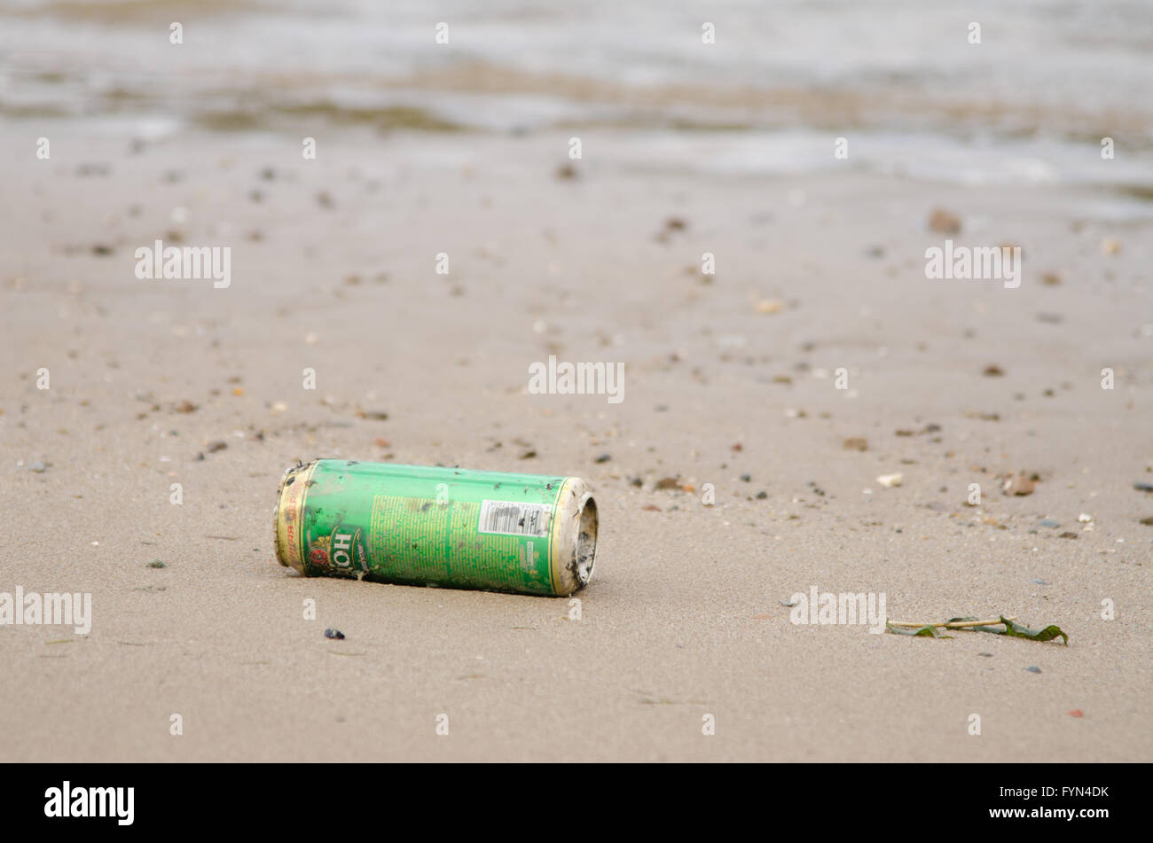 Bank of beer on the river bank Stock Photo