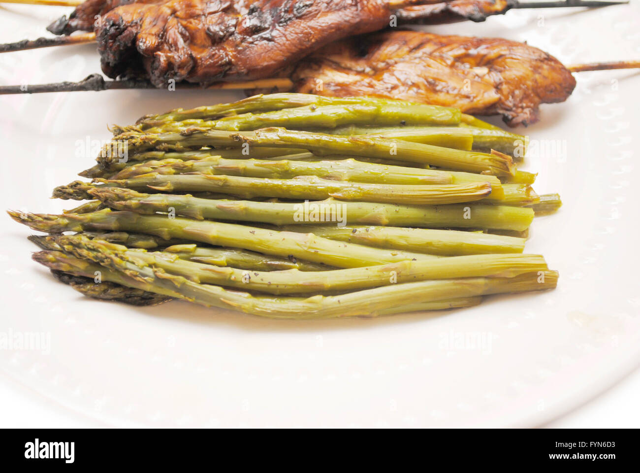 Asparagus Served as a Summer Side Dish Stock Photo