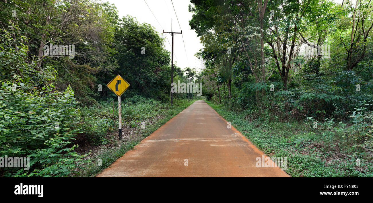 Right Curve Ahead Stock Photo