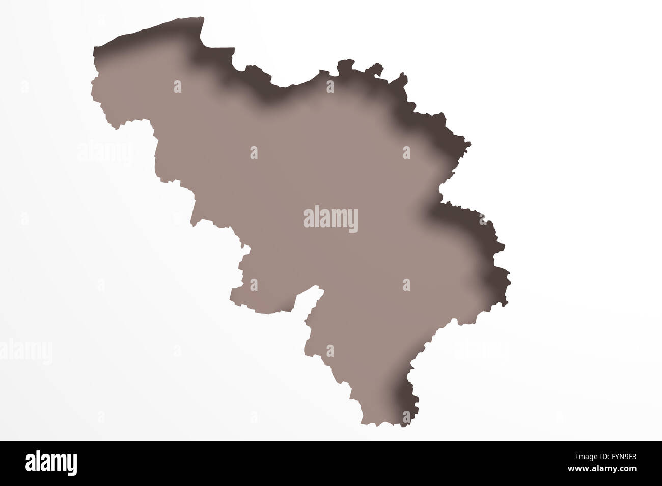 3d rendering of a Belgium map on white background Stock Photo - Alamy