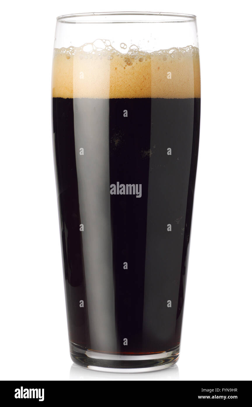 glass of dark beer isolated on white Stock Photo Alamy