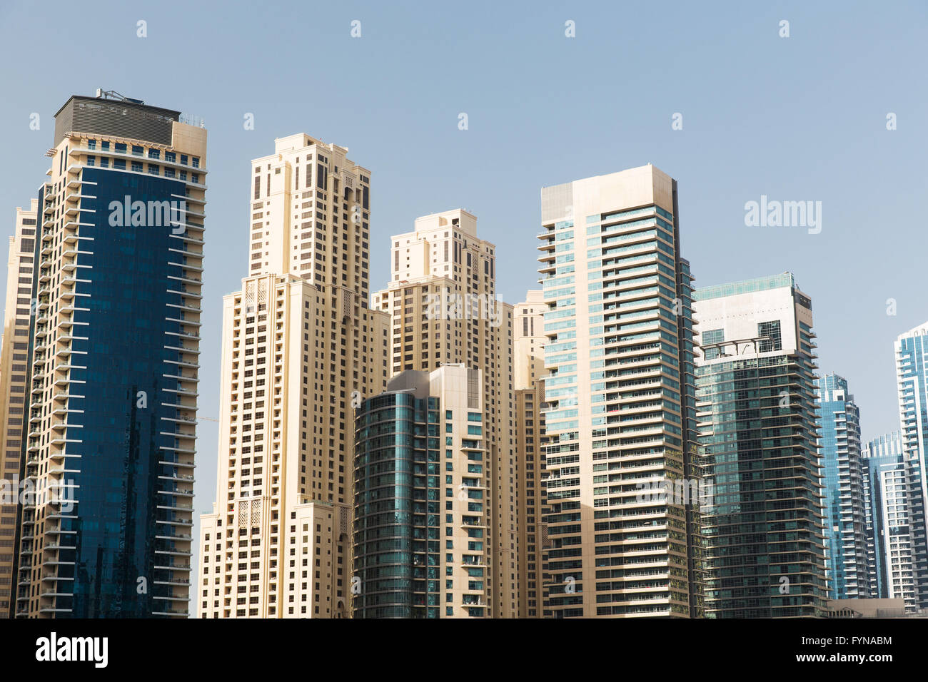 Dubai city business district with skyscrapers Stock Photo