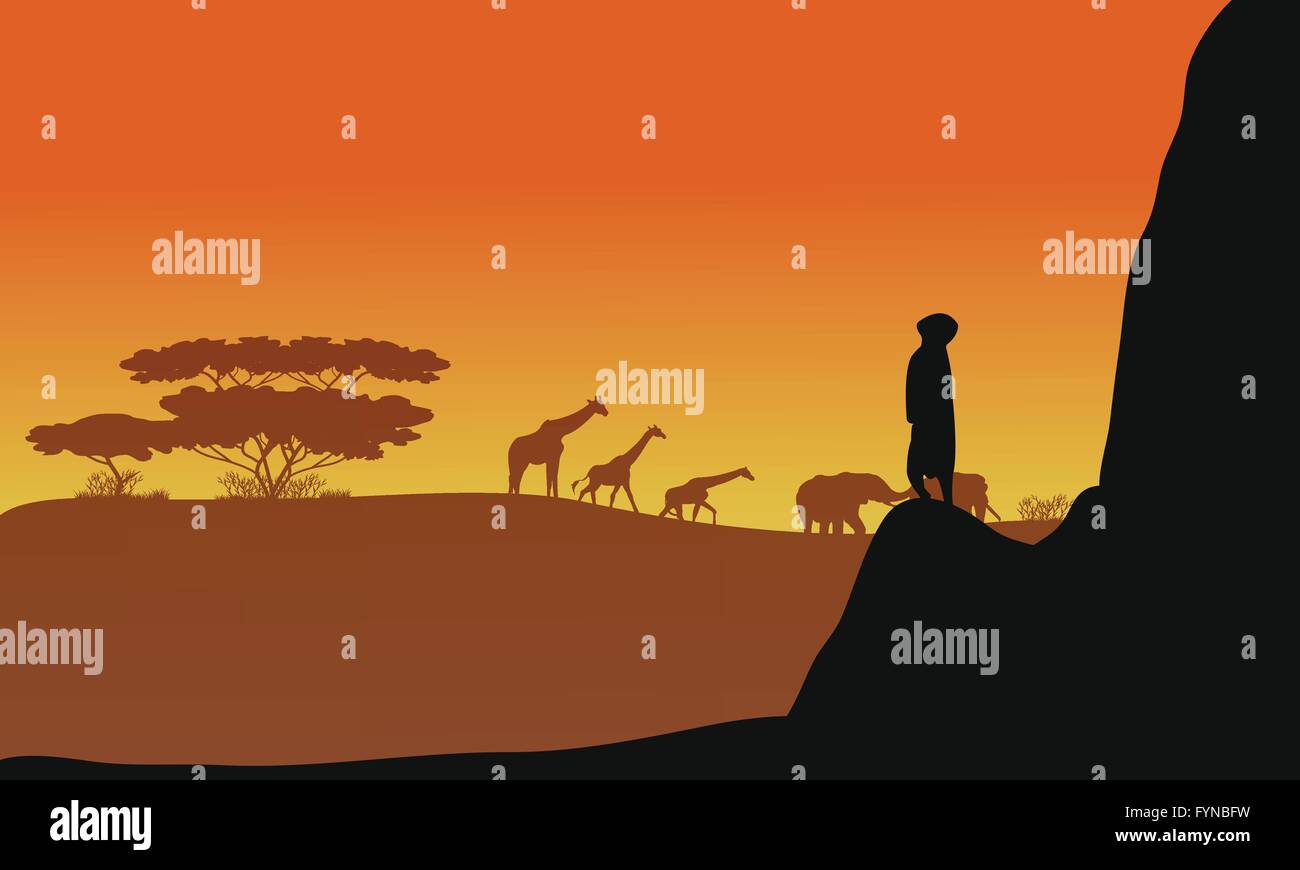 Silhouette of animals africa Stock Vector Image & Art - Alamy