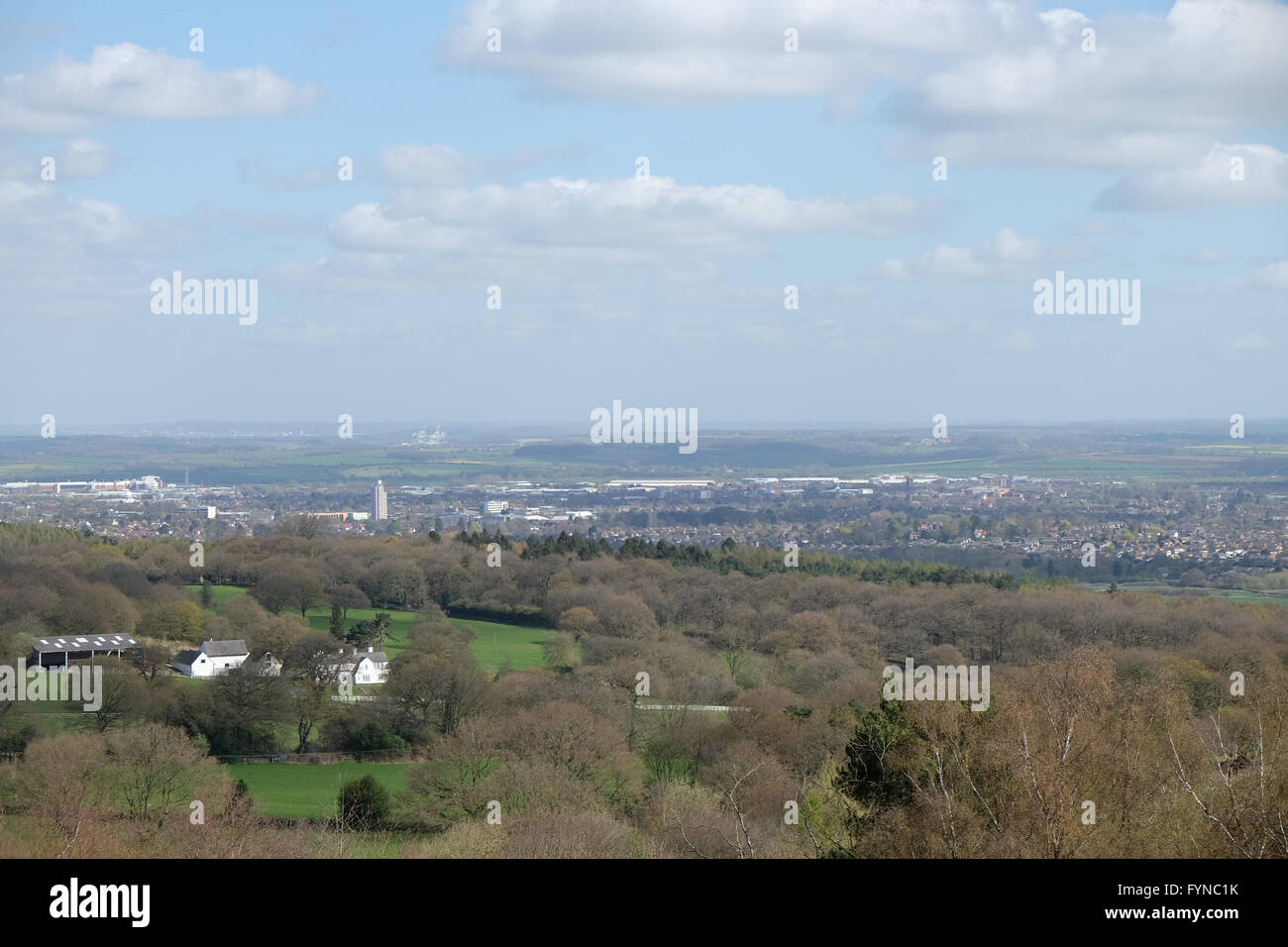 view of loughborough from beacon hill leicestershire Stock Photo