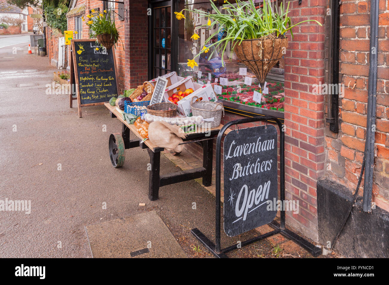 Fruit and veg for sale in the picturesque village of Lavenham , Suffolk