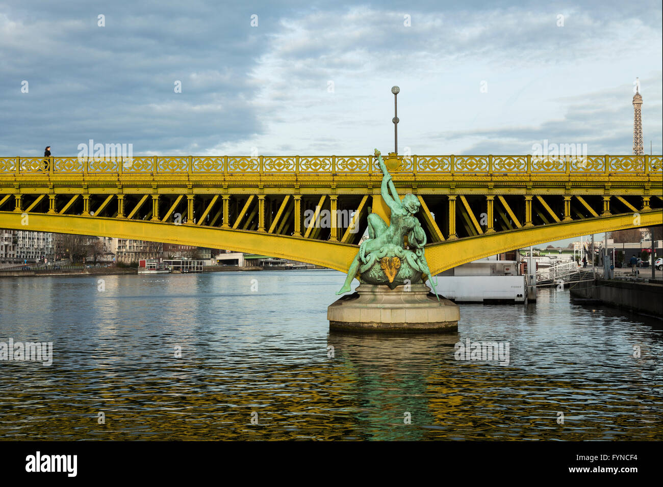 Mirabeau bridge, pont mirabeau, paris, 2015 Stock Photo