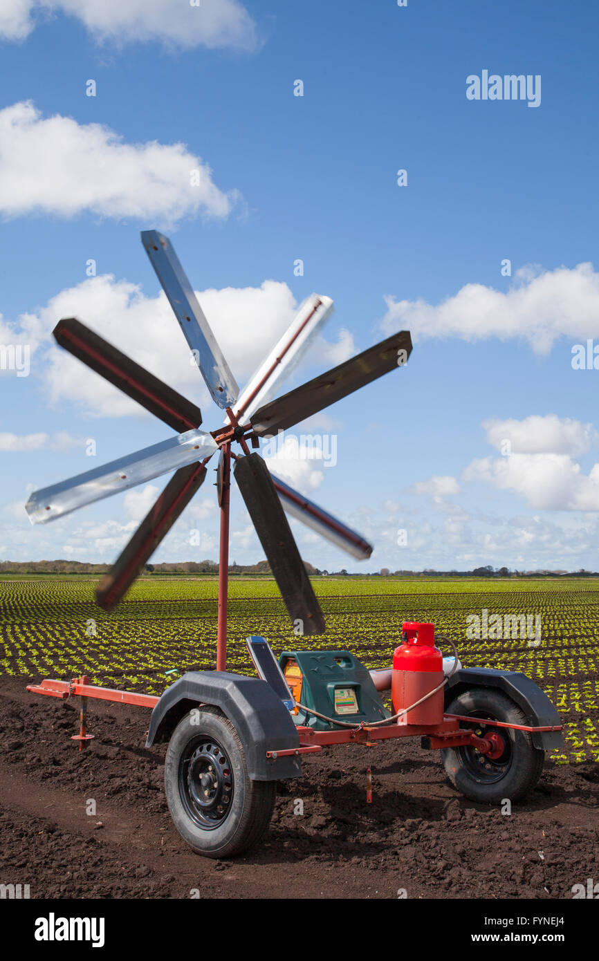 Scatterbird gas bird scarer on fields seeded using satellite navigation