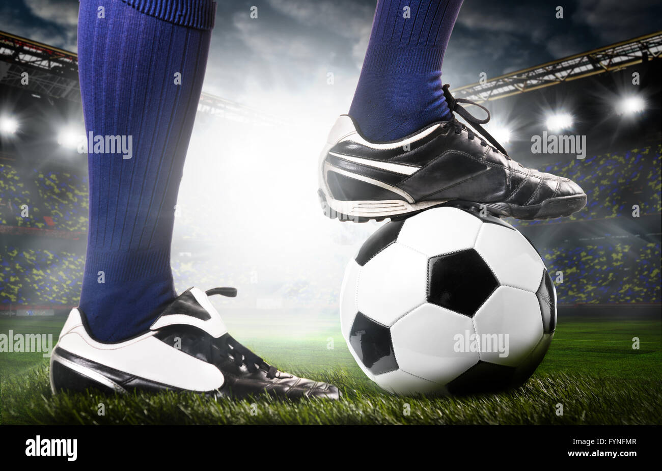 Soccer football player legs stadium hires stock photography and images