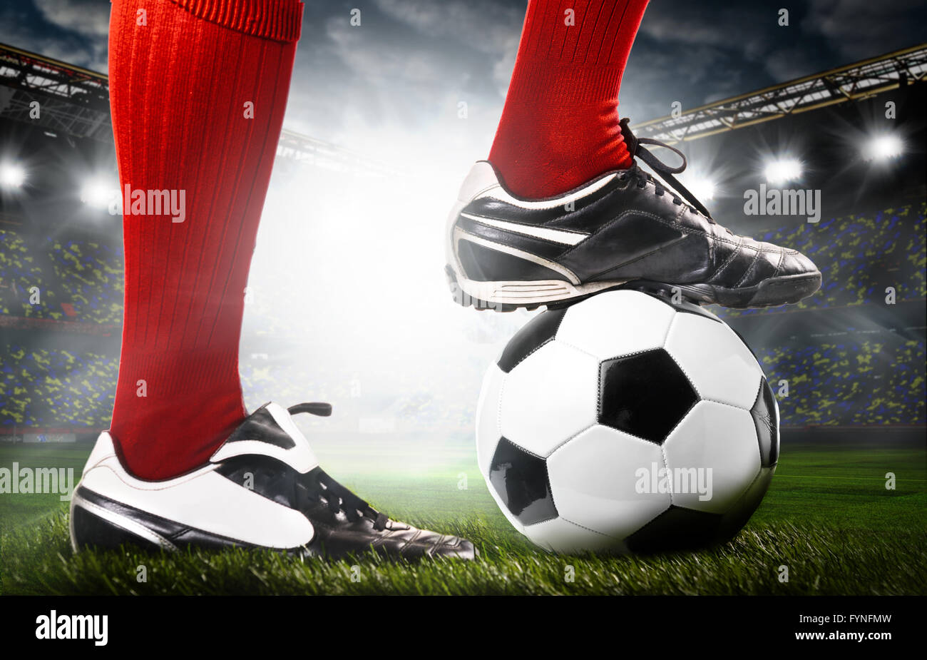 Soccer football player legs stadium hires stock photography and images